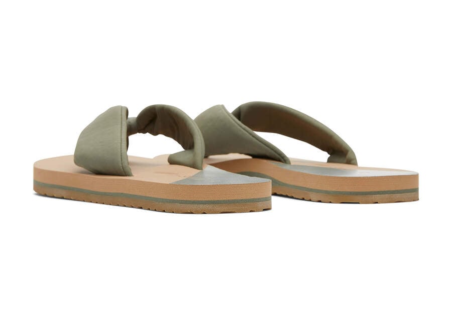 Vetiver Grey Repreve Jersey Women's Toms Piper Flip Flop Sandals Ireland | IE429-287