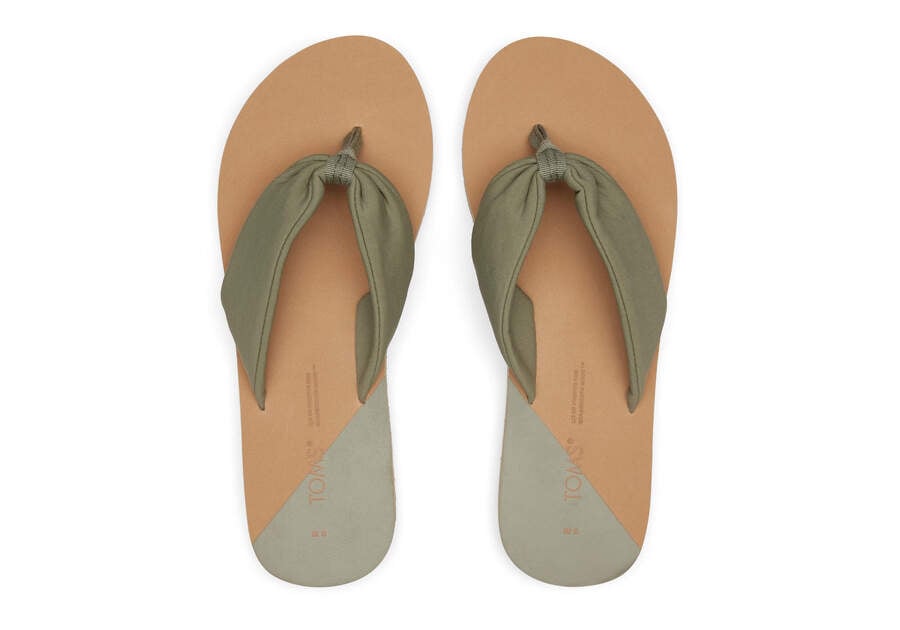 Vetiver Grey Repreve Jersey Women's Toms Piper Flip Flop Sandals Ireland | IE429-287