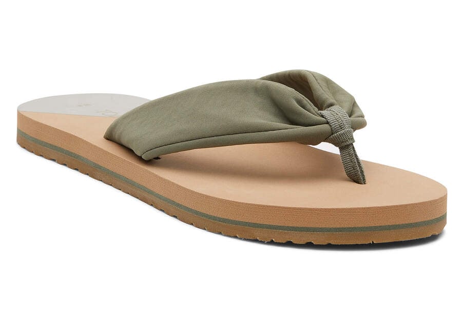 Vetiver Grey Repreve Jersey Women's Toms Piper Flip Flop Sandals Ireland | IE429-287