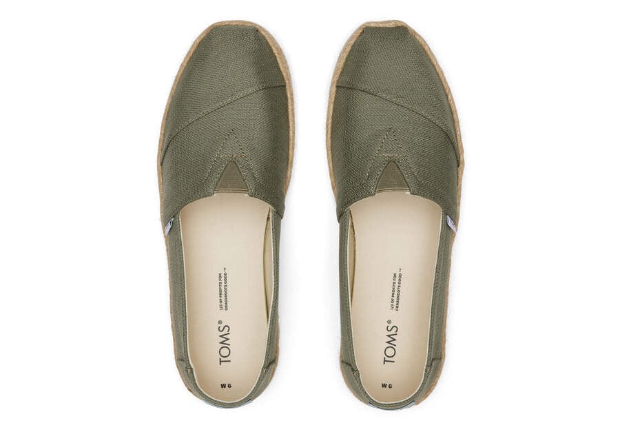 Vetiver Grey Textured Woven Women's Toms Alpargata Rope Espadrille Espadrilles Ireland | IE525-589