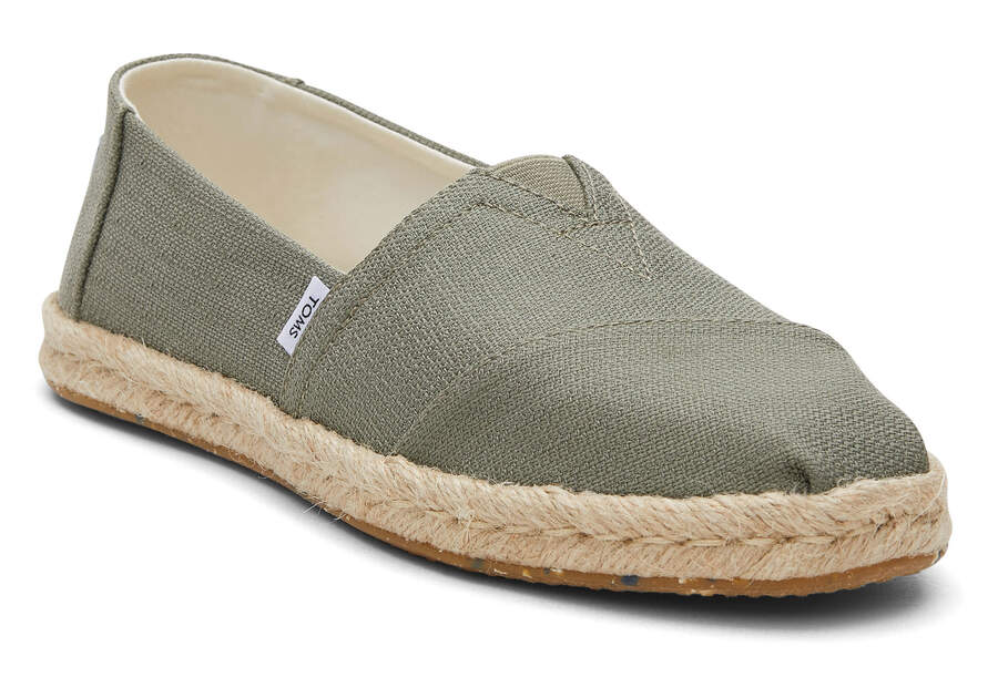 Vetiver Grey Textured Woven Women's Toms Alpargata Rope Espadrille Espadrilles Ireland | IE525-589