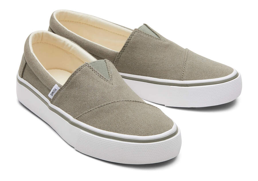 Vetiver Grey Women's Toms Fenix Slip On Ireland | IE863-418