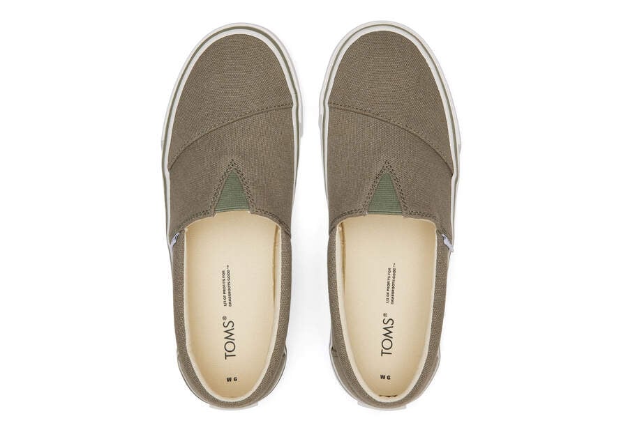 Vetiver Grey Women's Toms Fenix Slip On Ireland | IE863-418