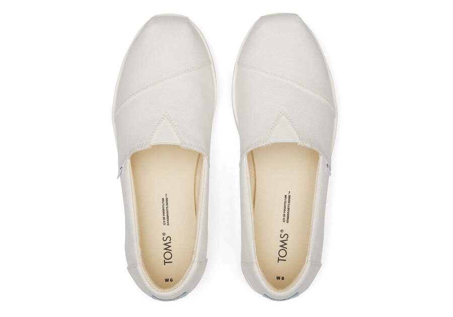 White Canvas Women's Toms Alpargata Midform Espadrille Platform Shoes Ireland | IE232-333