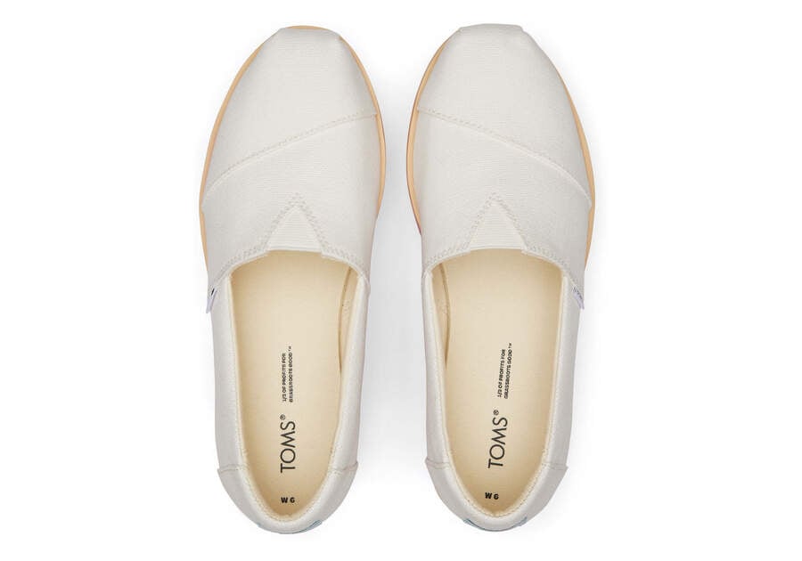 White Canvas Women's Toms Alpargata Platform Espadrille Platform Shoes Ireland | IE132-283