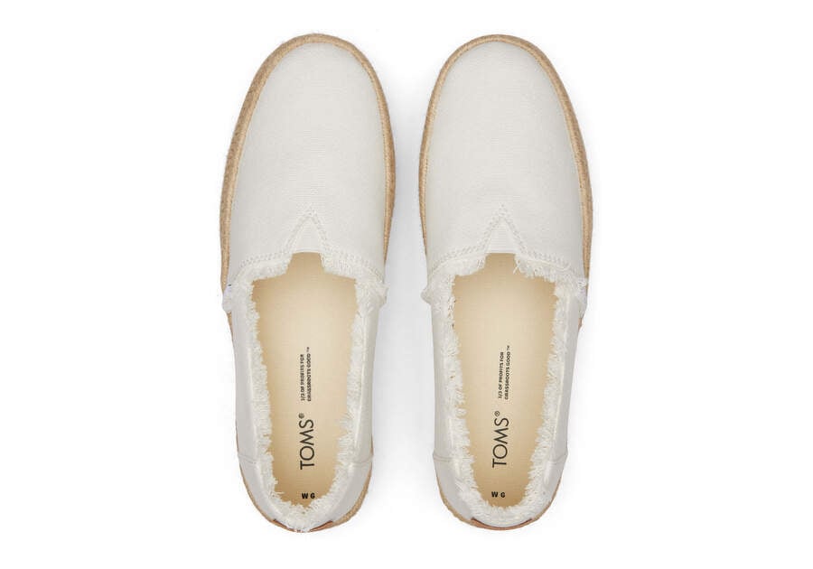 White Canvas Women's Toms Valencia Platform Espadrille Espadrilles Ireland | IE295-366