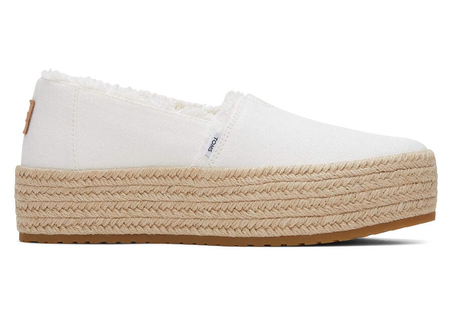 White Canvas Women\'s Toms Valencia Platform Espadrille Espadrilles Ireland | IE295-366