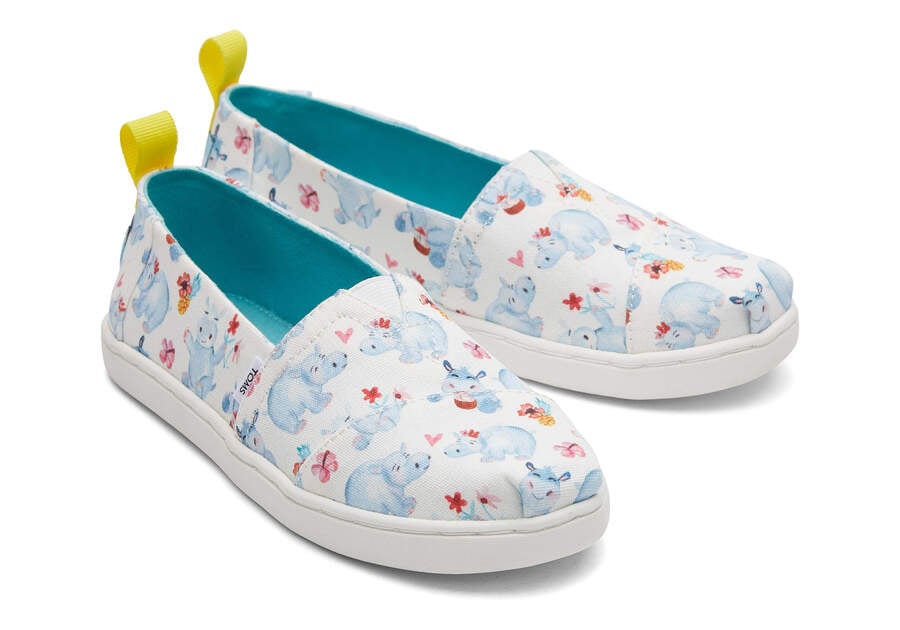 White Hippos Kids' Toms Youth Alpargata Summer Hippos Alpargatas Ireland | IE771-607