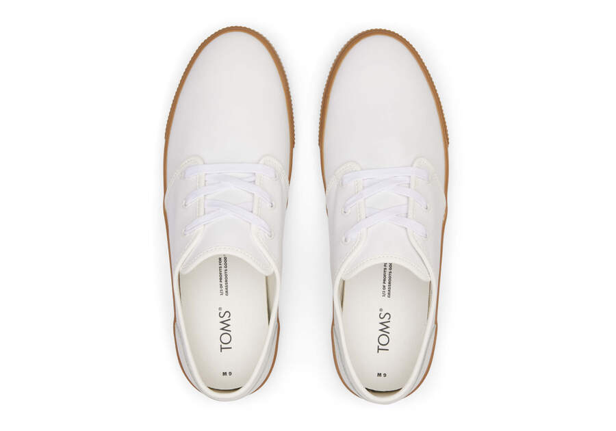 White Leather Men's Toms Carlo Sneaker Sneakers Ireland | IE680-095