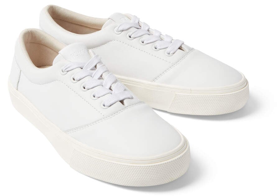 White Leather Women's Toms Fenix Sneakers Ireland | IE957-590