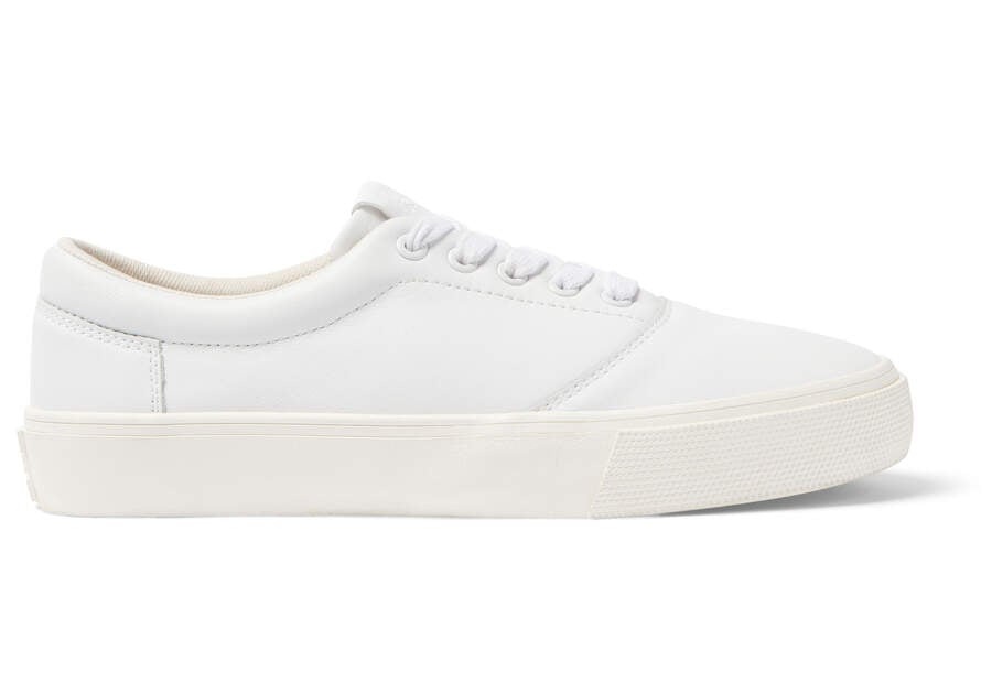 White Leather Women\'s Toms Fenix Sneakers Ireland | IE957-590