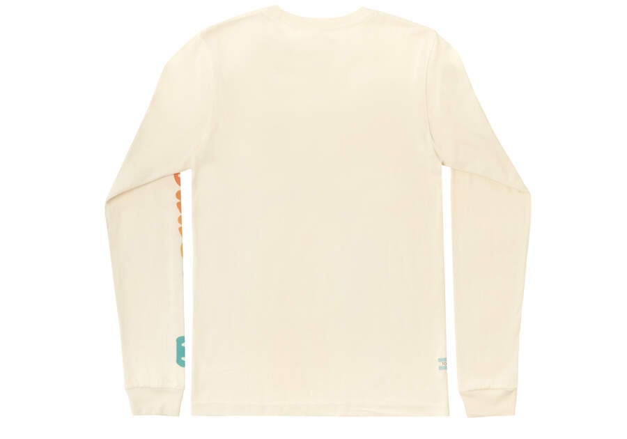 White Men's Toms TOMORROW Logo Long Sleeve T Shirts Ireland | IE936-422