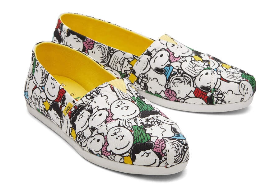 White Peanuts Cast Print Women's Toms X Peanuts® Alpargata Alpargatas Ireland | IE532-713