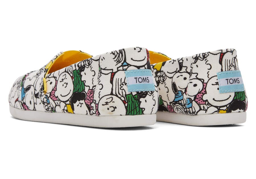 White Peanuts Cast Print Women's Toms X Peanuts® Alpargata Alpargatas Ireland | IE532-713