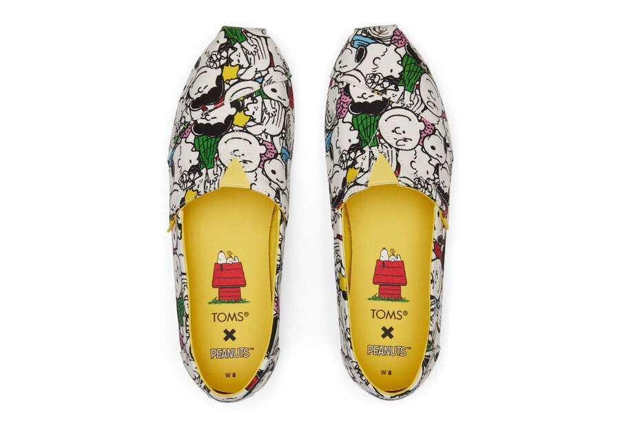 White Peanuts Cast Print Women's Toms X Peanuts® Alpargata Alpargatas Ireland | IE532-713