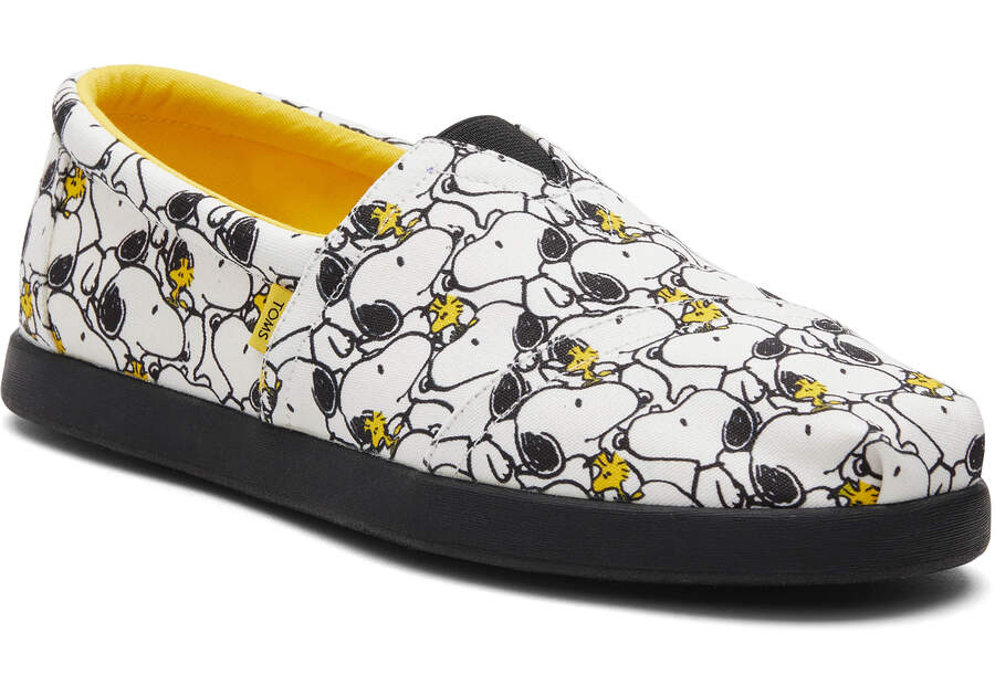 White Peanuts Print Men's Toms X Peanuts® Alp Fwd Alpargatas Ireland | IE049-198