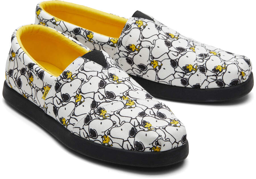 White Peanuts Print Men's Toms X Peanuts® Alp Fwd Alpargatas Ireland | IE049-198