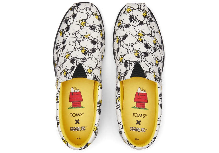 White Peanuts Print Men's Toms X Peanuts® Alp Fwd Alpargatas Ireland | IE049-198