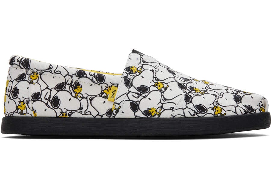 White Peanuts Print Men\'s Toms X Peanuts® Alp Fwd Alpargatas Ireland | IE049-198