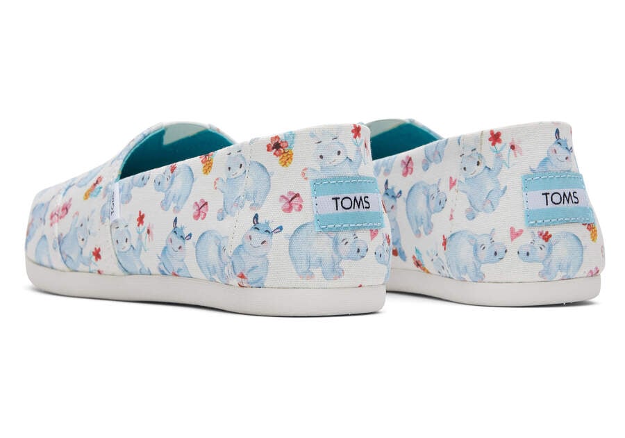 White Women's Toms Alpargata Hippos Alpargatas Ireland | IE316-401