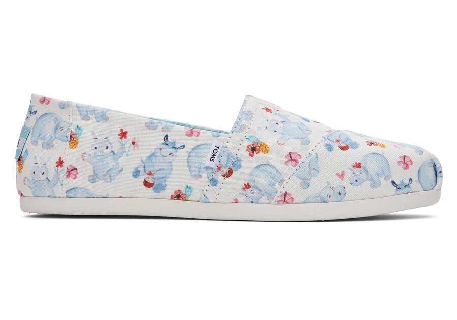 White Women\'s Toms Alpargata Hippos Alpargatas Ireland | IE316-401