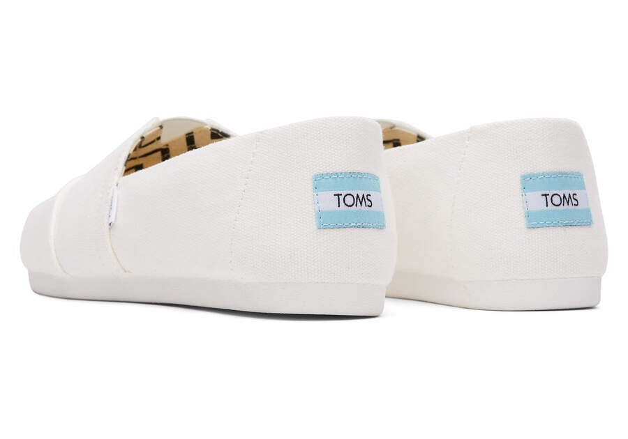 White Women's Toms Alpargata Recycled Cotton Canvas Alpargatas Ireland | IE274-236