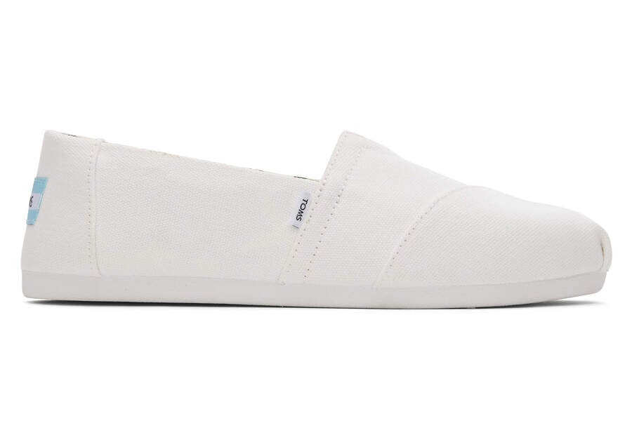 White Women\'s Toms Alpargata Recycled Cotton Canvas Alpargatas Ireland | IE274-236