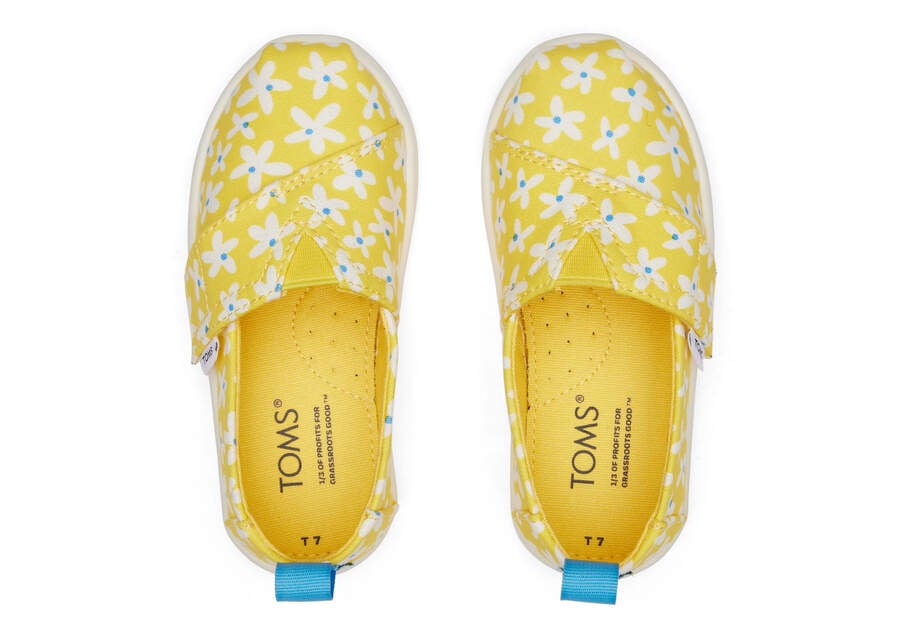 Yellow Daisies Kids' Toms Tiny Alpargata Sun Daisies Alpargatas Ireland | IE802-463