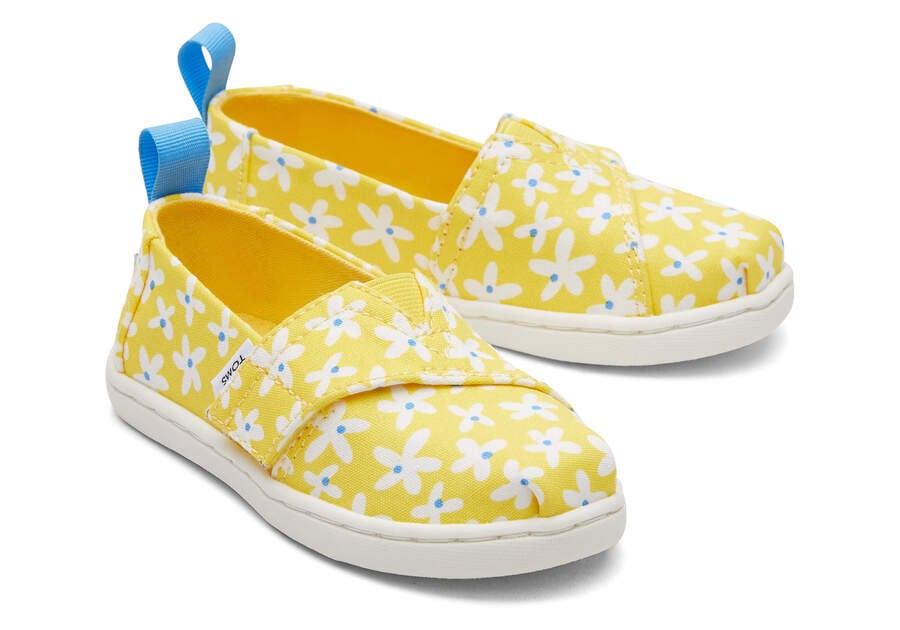 Yellow Daisies Kids\' Toms Tiny Alpargata Sun Daisies Alpargatas Ireland | IE802-463