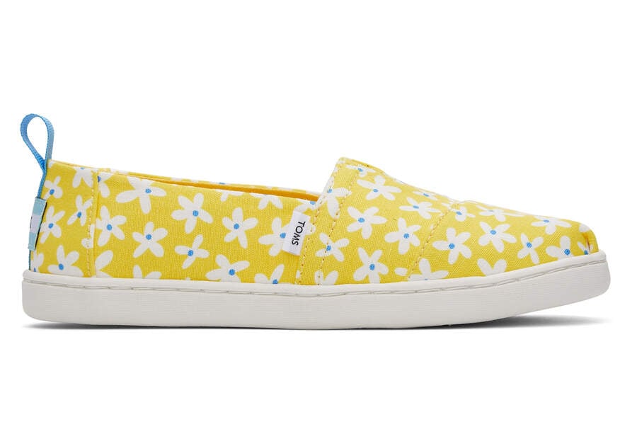 Yellow Daisies Kids\' Toms Youth Alpargata Sun Daisies Alpargatas Ireland | IE435-324