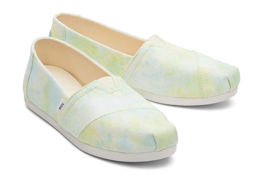 Yellow Lime Tie Dye Twill Women's Toms Alpargata Tie-Dye Alpargatas Ireland | IE142-754