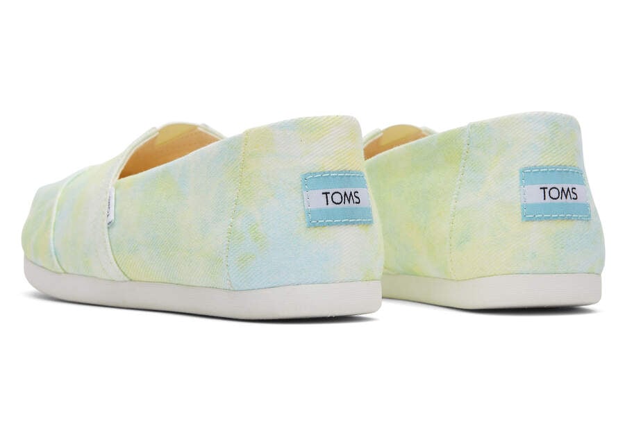 Yellow Lime Tie Dye Twill Women's Toms Alpargata Tie-Dye Alpargatas Ireland | IE142-754