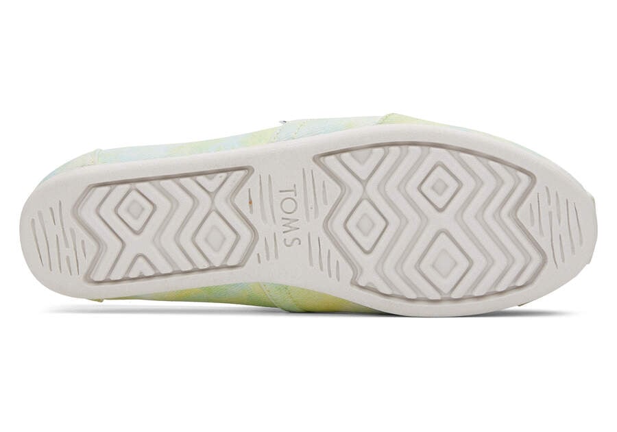 Yellow Lime Tie Dye Twill Women's Toms Alpargata Tie-Dye Alpargatas Ireland | IE142-754