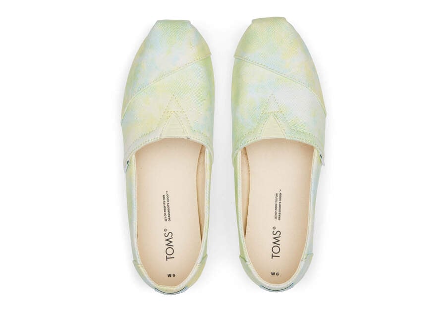 Yellow Lime Tie Dye Twill Women's Toms Alpargata Tie-Dye Alpargatas Ireland | IE142-754