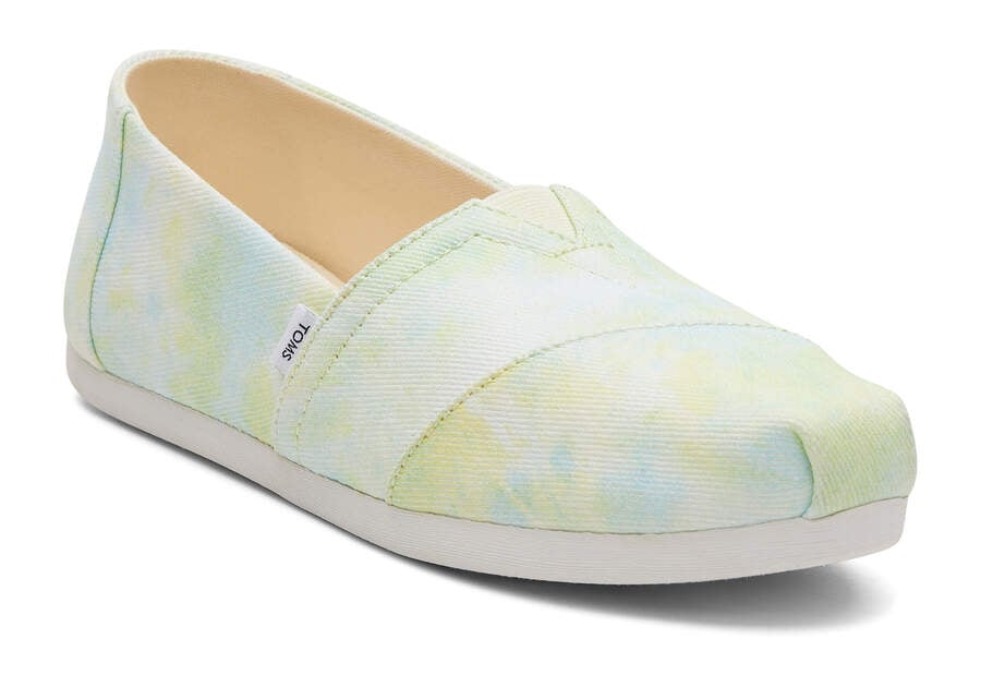 Yellow Lime Tie Dye Twill Women's Toms Alpargata Tie-Dye Alpargatas Ireland | IE142-754